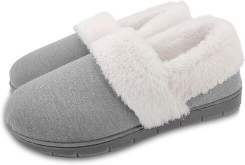 ofoot Womens Winter Warm Clogs Comfortable Cotton House Slippers Mules Memory Foam Insoled Washable Fluffy Indoor Shoes Non Slip Rubber Soles in Kuwait