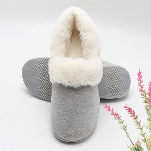 ofoot Womens Winter Warm Clogs Comfortable Cotton House Slippers Mules Memory Foam Insoled Washable Fluffy Indoor Shoes Non Slip Rubber Soles in Kuwait