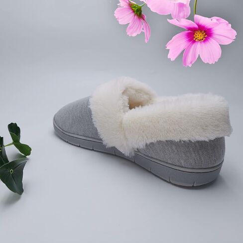 ofoot Womens Winter Warm Clogs Comfortable Cotton House Slippers Mules Memory Foam Insoled Washable Fluffy Indoor Shoes Non Slip Rubber Soles in Kuwait