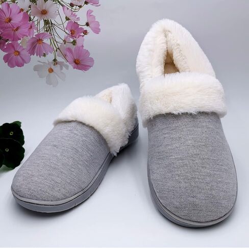 ofoot Womens Winter Warm Clogs Comfortable Cotton House Slippers Mules Memory Foam Insoled Washable Fluffy Indoor Shoes Non Slip Rubber Soles in Kuwait