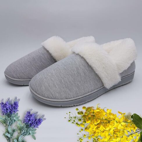 ofoot Womens Winter Warm Clogs Comfortable Cotton House Slippers Mules Memory Foam Insoled Washable Fluffy Indoor Shoes Non Slip Rubber Soles in Kuwait