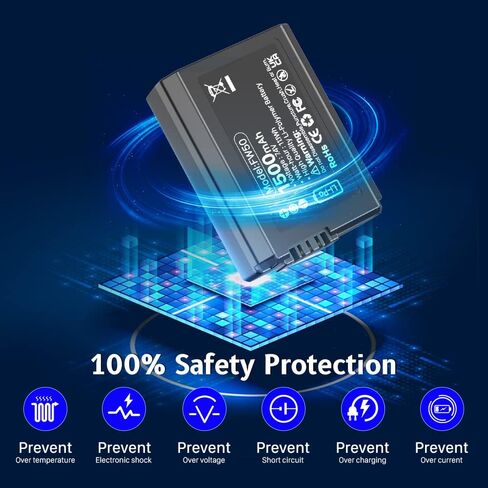 بطارية كاميرا NP-FW50، بطارية بديلة 1500 مللي أمبير في الساعة لسوني ZV-E10، A6400، A6000، A6500، A6300، A6400، A7، A7 II، A7R II، A7S II، A7S، A7R، RX10-3818 - قطعتان in Kuwait