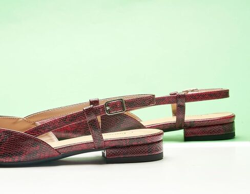 C.Paravano المرأة Slingback الشقق وأشار اصبع القدم Slingback الشقق للنساء Slingback الشقق للنساء Slingback الصنادل قابل للتعديل الكاحل حزام الأحذية in Saudi Arabia