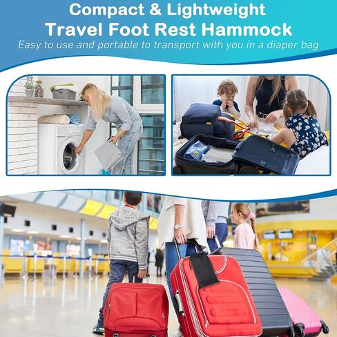 Airplane Bed for Toddler, Airplane Travel Bed Seat Extender with Magnetic Folding Puzzle, Airplane Leg Rest for Kids to Lie Down, Baby Travel Essentials for Flying Sleeping,Grey in Saudi Arabia