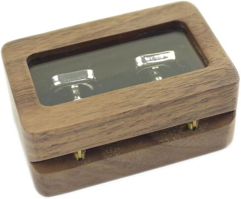 Vintage Walnut Wooden Cufflinks and Tie Clip Bar Set With Walnut Organizer Box for Men Father Husband Boyfriend Christmas Gift in Saudi Arabia