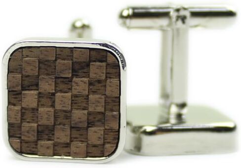 Vintage Walnut Wooden Cufflinks and Tie Clip Bar Set With Walnut Organizer Box for Men Father Husband Boyfriend Christmas Gift in Saudi Arabia
