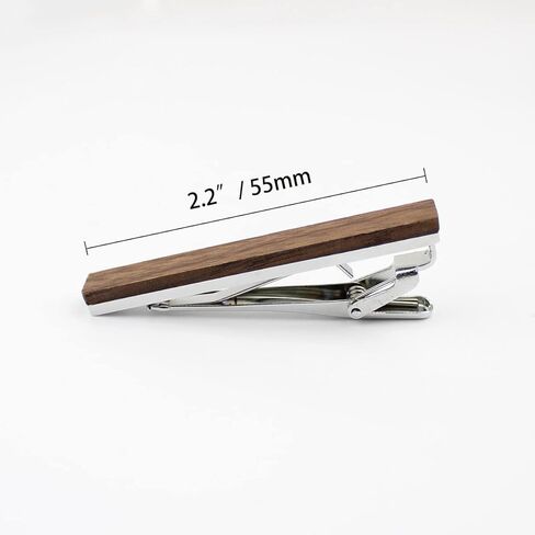 Vintage Walnut Wooden Cufflinks and Tie Clip Bar Set With Walnut Organizer Box for Men Father Husband Boyfriend Christmas Gift in Kuwait