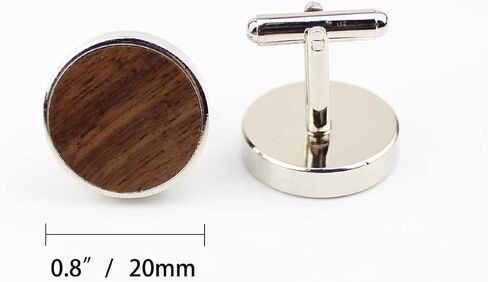 Vintage Walnut Wooden Cufflinks and Tie Clip Bar Set With Walnut Organizer Box for Men Father Husband Boyfriend Christmas Gift in Kuwait