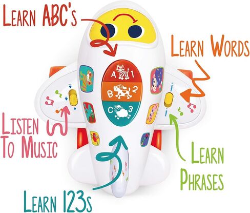 لعبة الطائرة التعليمية بامب آند جو - جهاز ألعاب تعليمية للأطفال الصغار لتطوير مهارات العد والحروف الأبجدية - لعبة طائرة مثالية للأطفال الذين تزيد أعمارهم عن 12 شهرًا in Kuwait