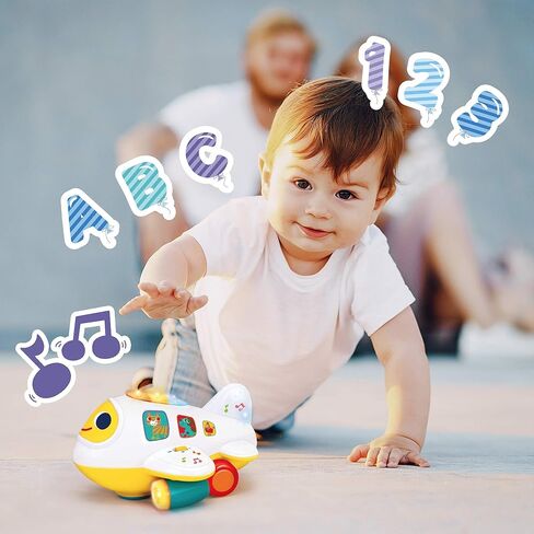 لعبة الطائرة التعليمية بامب آند جو - جهاز ألعاب تعليمية للأطفال الصغار لتطوير مهارات العد والحروف الأبجدية - لعبة طائرة مثالية للأطفال الذين تزيد أعمارهم عن 12 شهرًا in Kuwait