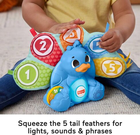 Fisher-Price Linkimals Learning Toy for Babies and Toddlers with Interactive Lights & Music, Counting & Colors Peacock UK English Version​ in Saudi Arabia