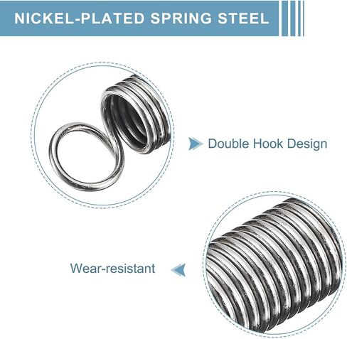 uxcell Extended Spring (0.035"x0.25"x2.5"/0.9x6.35x63.5mm), 1Pcs Spring Steel Dual Hook Tension Springs for Machinery Construction Industrial in Saudi Arabia
