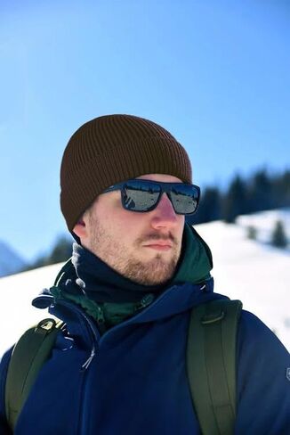ZOORON 1&2 Unisex Thick Knitted Beanie for Men Women Cuffed Plain Hat Winter Slouchy Ski Beanies in Kuwait