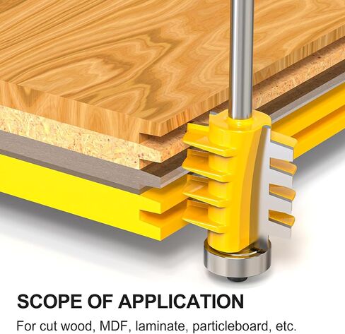 3PCS Reversible Finger Joint Router Bit & Tongue and Groove Router Bit 1/4 Inch Shank Woodworking Carbide Joinery Wood Milling Cutter for Cabinet Door, Frames and More in Kuwait