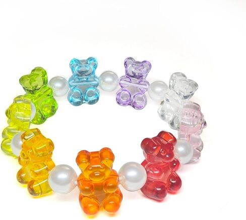 Colourful Cute Gummy Bear Bracelet Colorful Resin Bear Jewellery for Women (bracelet) in Kuwait