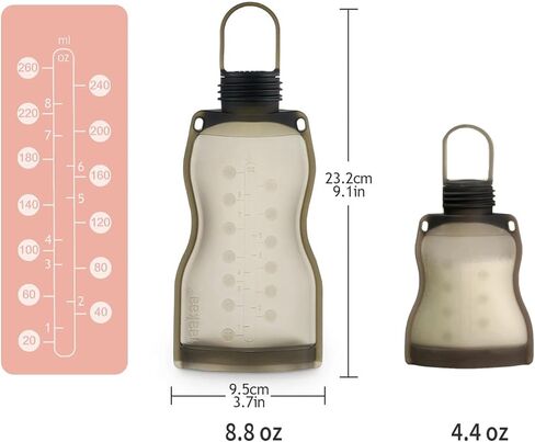 مجموعة أكياس تخزين حليب الثدي من السيليكون من هاكا (8.8 أونصة و4.4 أونصة) - حقيبة فريزر قابلة لإعادة الاستخدام للأمهات المرضعات - حقيبة طعام الأطفال اللذيذة - حقيبة مضخة الثدي - خالية من مادة BPA - مضادة للتسرب - 10 قطع in Kuwait