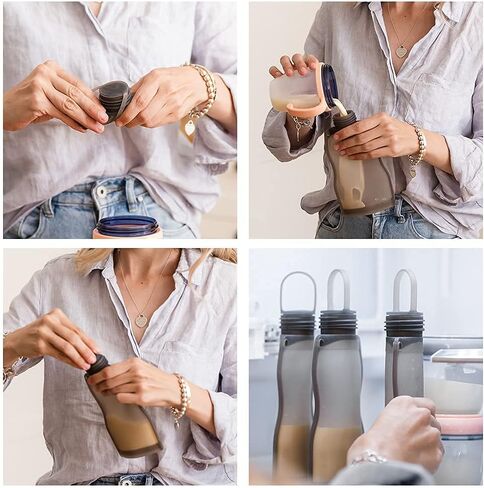 مجموعة أكياس تخزين حليب الثدي من السيليكون من هاكا (8.8 أونصة و4.4 أونصة) - حقيبة فريزر قابلة لإعادة الاستخدام للأمهات المرضعات - حقيبة طعام الأطفال اللذيذة - حقيبة مضخة الثدي - خالية من مادة BPA - مضادة للتسرب - 10 قطع in Kuwait