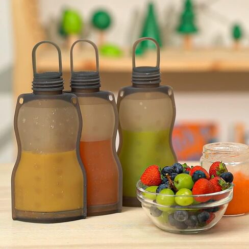 مجموعة أكياس تخزين حليب الثدي من السيليكون من هاكا (8.8 أونصة و4.4 أونصة) - حقيبة فريزر قابلة لإعادة الاستخدام للأمهات المرضعات - حقيبة طعام الأطفال اللذيذة - حقيبة مضخة الثدي - خالية من مادة BPA - مضادة للتسرب - 10 قطع in Kuwait