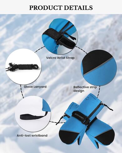 Toddler Kids Snow Mittens Waterproof Ages 2-7, Thinsulate Warm Boys Girls Winter Ski Mittens for Kids in Saudi Arabia