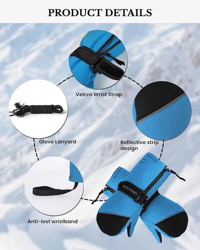 قفازات الثلج للأطفال الصغار مقاومة للماء للأعمار من 2 إلى 7 سنوات، قفازات ثينسوليت دافئة للأولاد والبنات للتزلج في الشتاء للأطفال in Kuwait