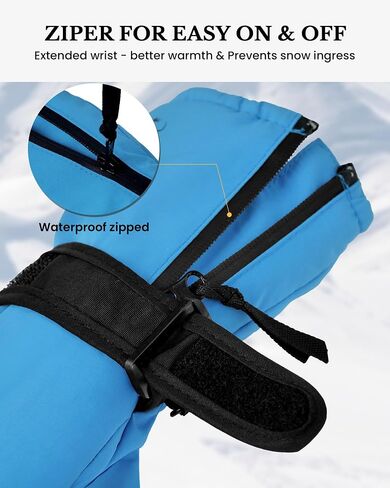 Toddler Kids Snow Mittens Waterproof Ages 2-7, Thinsulate Warm Boys Girls Winter Ski Mittens for Kids in Saudi Arabia
