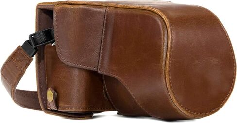 جراب وحزام جلدي للكاميرا MegaGear MG982 Ever Ready لكاميرا Fujifilm X-T30 وX-T20 وX-T10 (عدسات 16-50 مم / 18-55 مم) - بني داكن in Kuwait