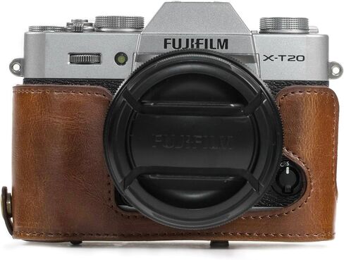 جراب وحزام جلدي للكاميرا MegaGear MG982 Ever Ready لكاميرا Fujifilm X-T30 وX-T20 وX-T10 (عدسات 16-50 مم / 18-55 مم) - بني داكن in Kuwait