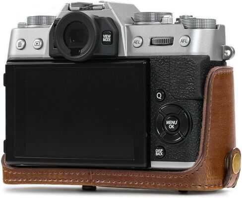 جراب وحزام جلدي للكاميرا MegaGear MG982 Ever Ready لكاميرا Fujifilm X-T30 وX-T20 وX-T10 (عدسات 16-50 مم / 18-55 مم) - بني داكن in Kuwait