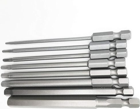 مجموعة لقم مفك براغي سداسية NGe، طول 100 مم، ساق سداسية 1/4 بوصة، سبائك فولاذ S2، طرف مغناطيسي، رأس سداسي، 8 قطع (H1.5 H2 H2.5 H3 H4 H5 H6 H8) in Kuwait