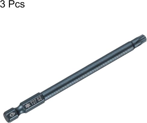 HARFINGTON 3pcs T27 Torx Screwdriver Bit 1/4" Hex Shank 4" Long S2 Steel Magnetic 6 Point Screw Driver Bits Industrial Grade Tamper Proof Star Drill Bits with Hole Torx Head in Saudi Arabia