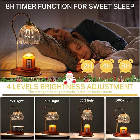 Candle Warmer Lamp with Timer, Electric Candle Warmer with 2 Bulbs, Dimmable Candle Warmer for Jar Candles, Electric Wax Warmer Vintage Home Decor, Candle Melter Lamp Gifts for Women Birthday Wedding in Saudi Arabia
