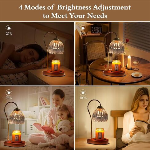 Candle Warmer Lamp with Timer, Electric Candle Warmer with 2 Bulbs, Dimmable Candle Warmer for Jar Candles, Electric Wax Warmer Vintage Home Decor, Candle Melter Lamp Gifts for Women Birthday Wedding in Saudi Arabia