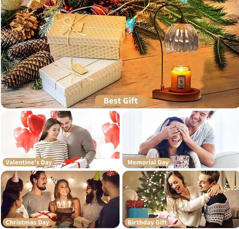 Candle Warmer Lamp with Timer, Electric Candle Warmer with 2 Bulbs, Dimmable Candle Warmer for Jar Candles, Electric Wax Warmer Vintage Home Decor, Candle Melter Lamp Gifts for Women Birthday Wedding in Saudi Arabia