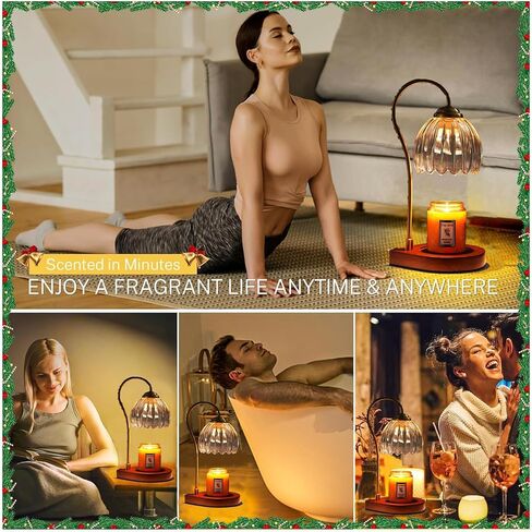 Candle Warmer Lamp with Timer, Electric Candle Warmer with 2 Bulbs, Dimmable Candle Warmer for Jar Candles, Electric Wax Warmer Vintage Home Decor, Candle Melter Lamp Gifts for Women Birthday Wedding in Saudi Arabia
