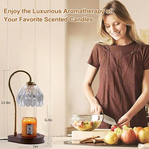 Candle Warmer Lamp with Timer, Electric Candle Warmer with 2 Bulbs, Dimmable Candle Warmer for Jar Candles, Electric Wax Warmer Vintage Home Decor, Candle Melter Lamp Gifts for Women Birthday Wedding in Saudi Arabia