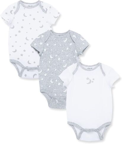 Little Me Baby Gender Neutral 3-Pack 100% Cotton Scratch Free Tag Bodysuits in Kuwait