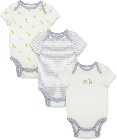 Little Me Baby Gender Neutral 3-Pack 100% Cotton Scratch Free Tag Bodysuits in Kuwait