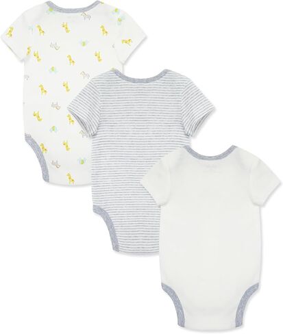 Little Me Baby Gender Neutral 3-Pack 100% Cotton Scratch Free Tag Bodysuits in Kuwait