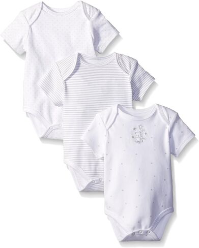 Little Me Baby Gender Neutral 3-Pack 100% Cotton Scratch Free Tag Bodysuits in Kuwait