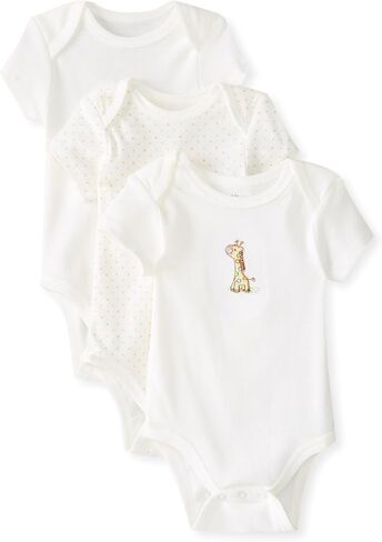 Little Me Baby Gender Neutral 3-Pack 100% Cotton Scratch Free Tag Bodysuits in Kuwait
