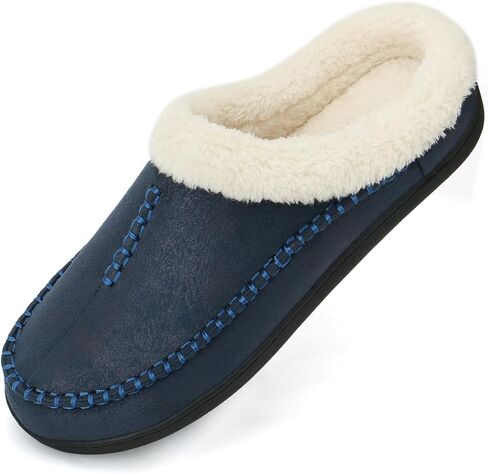 أحذية بدون كعب للرجال، شباشب من الإسفنج الذكي، أحذية منزلية للرجال للأماكن الداخلية والخارجية مع بطانة من الصوف المصنوع من جلد الغزال الدقيق in Kuwait