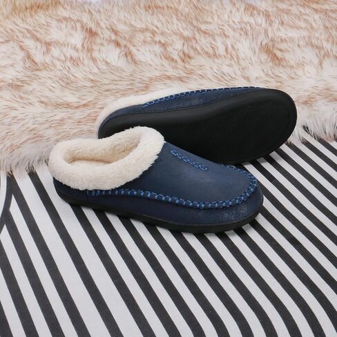 أحذية بدون كعب للرجال، شباشب من الإسفنج الذكي، أحذية منزلية للرجال للأماكن الداخلية والخارجية مع بطانة من الصوف المصنوع من جلد الغزال الدقيق in Kuwait