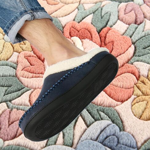 أحذية بدون كعب للرجال، شباشب من الإسفنج الذكي، أحذية منزلية للرجال للأماكن الداخلية والخارجية مع بطانة من الصوف المصنوع من جلد الغزال الدقيق in Kuwait