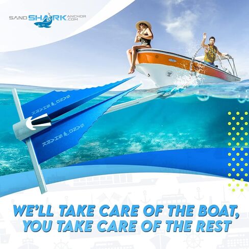 مجموعة مرساة SandShark Premium Mini Fluke Jet Ski - PWC، وكاياك ومرساة قارب صغيرة - مثالية للرمل والشاطئ والمياه الضحلة - صغيرة وخفيفة الوزن وسهلة التخزين. 3 رطل. ث/جراب وخط بنجي in Kuwait