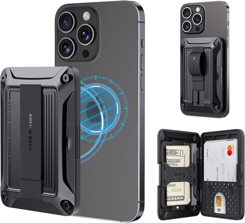 ZtotopCases لمحفظة Magsafe حامل البطاقات المغناطيسية ووظيفة حظر RFID، محفظة مغناطيسية لسلسلة iPhone 16/15/14/13/12، تناسب 3-4 بطاقات، أزرق in Saudi Arabia