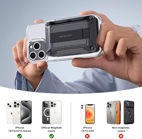 ZtotopCases لمحفظة Magsafe حامل البطاقات المغناطيسية ووظيفة حظر RFID، محفظة مغناطيسية لسلسلة iPhone 16/15/14/13/12، تناسب 3-4 بطاقات، أزرق in Saudi Arabia