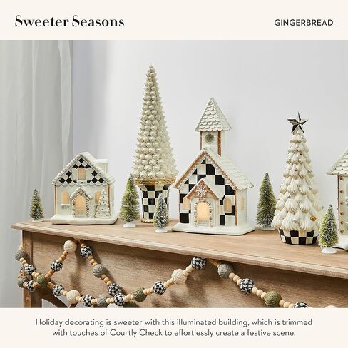 MACKENZIE-CHILDS Gingerbread Illuminated Cottage, Christmas Indoor Home Decor, Holiday-Village Decor in Saudi Arabia