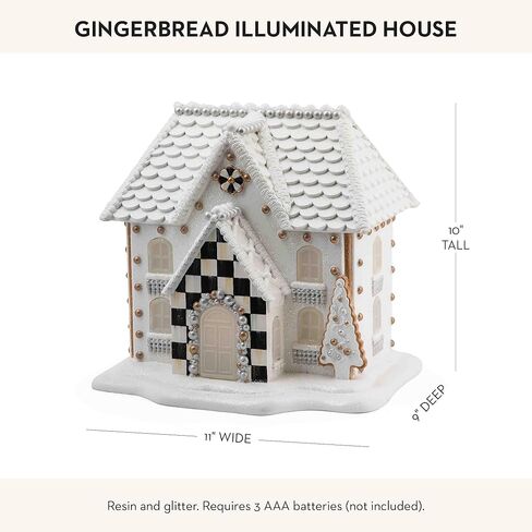 MACKENZIE-CHILDS Gingerbread Illuminated Cottage, Christmas Indoor Home Decor, Holiday-Village Decor in Saudi Arabia