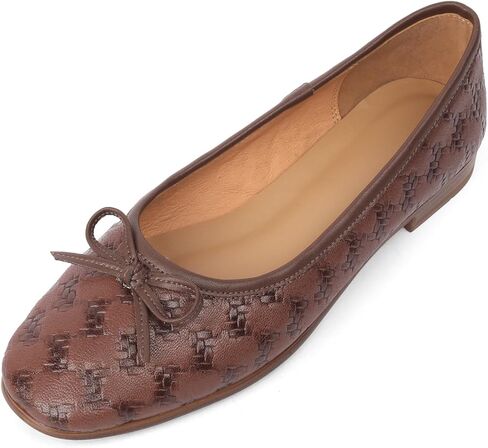 TinaCus Handmade Women's Genuine Leather Round Toe Slip On Flats with Bowtie in Saudi Arabia