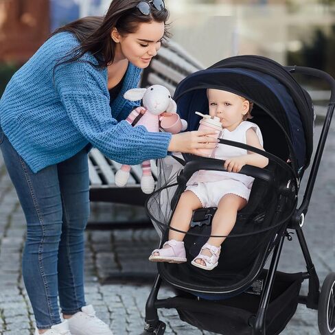 Baby Mosquito Net for Stroller Sun Protection,2 in 1 Baby Stroller Mosquito Net,Adjustable Stroller Mosquito Net Sunshade,Breathable Double Zip Stroller Netting (Black, Upgrade) in Saudi Arabia